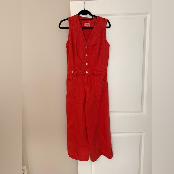 Red Sleeveless Jumpsuit - Picture 1 of 1